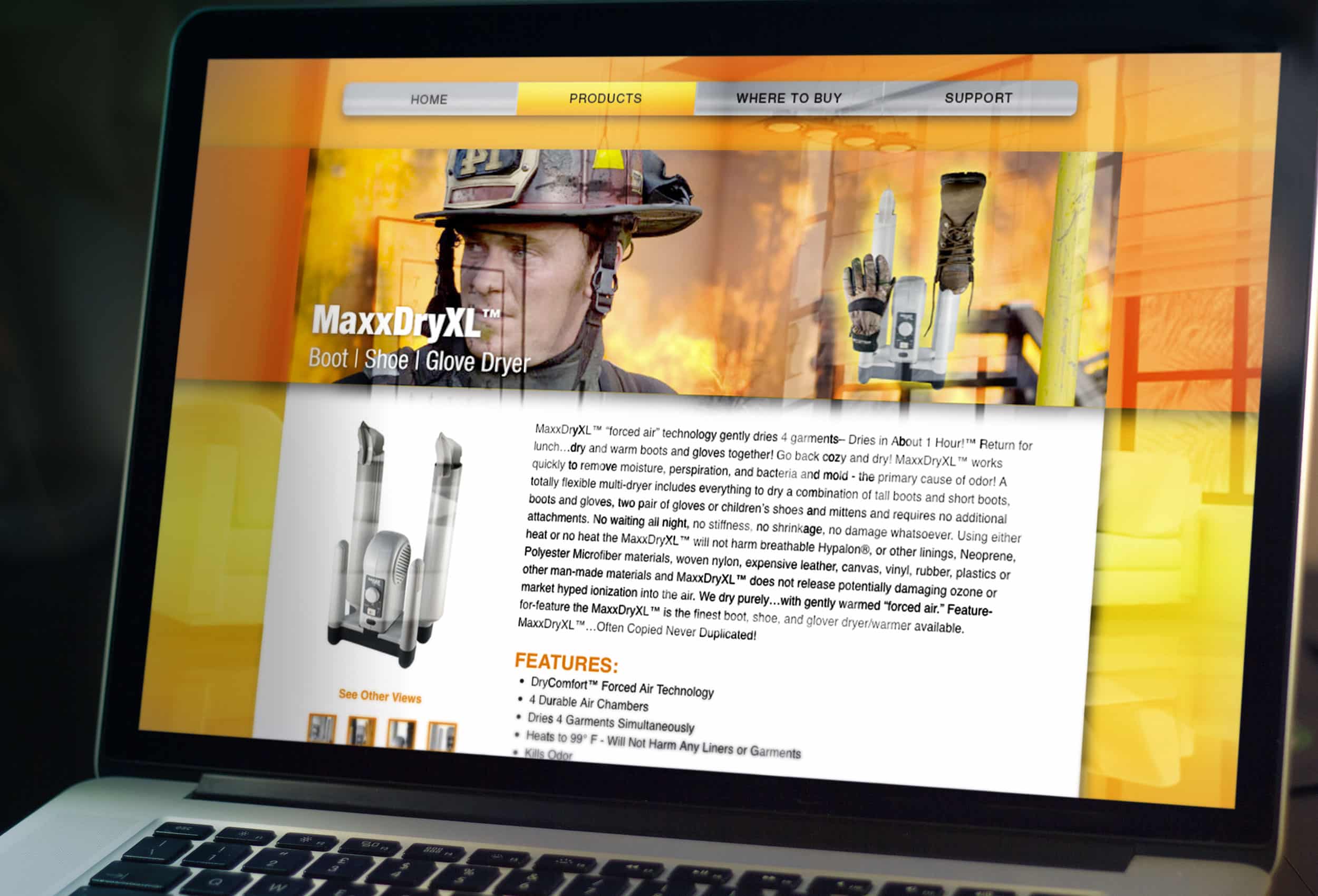 Maxxdry Website Screen