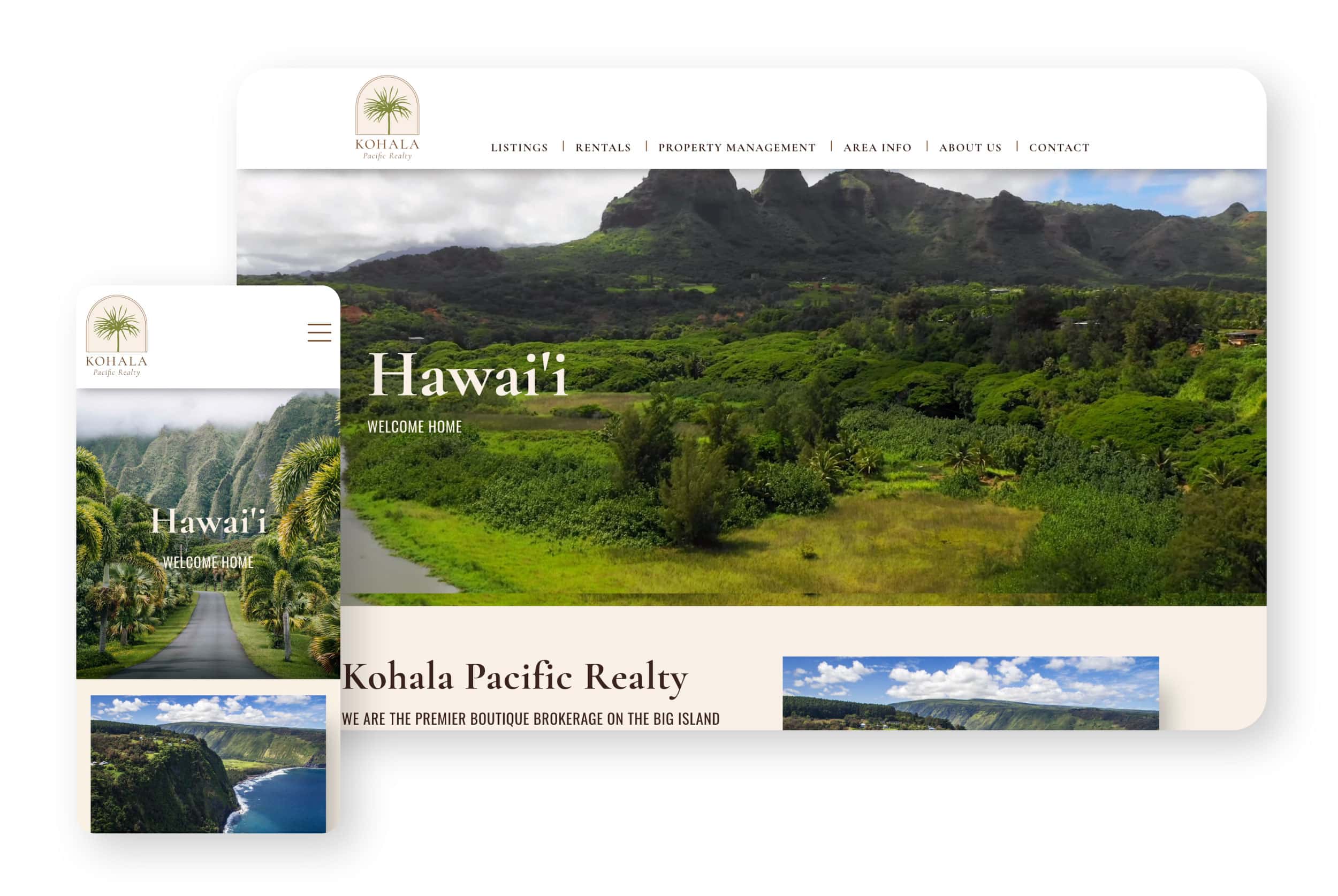 Giant Creative Commerce Website Kohala Pacific Realty Custom Website