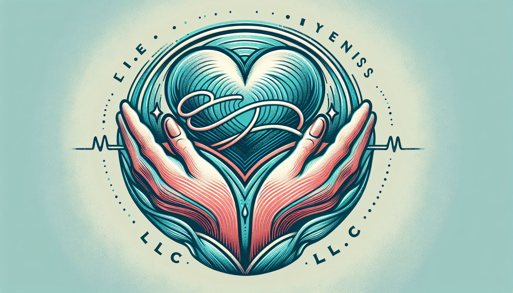 Illustration Of A Healthcare And Wellness Logo With 'Llc'
